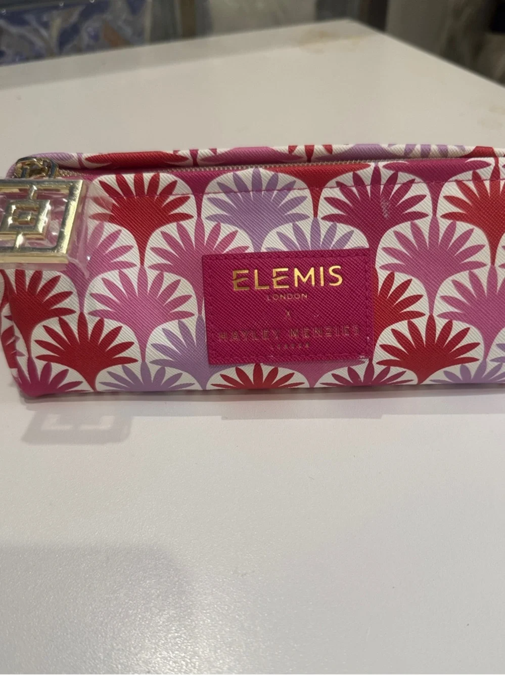 ELEMIS/Hayley Menzies Pink, Red & Lavender Floral Zip Cosmetic Pouch